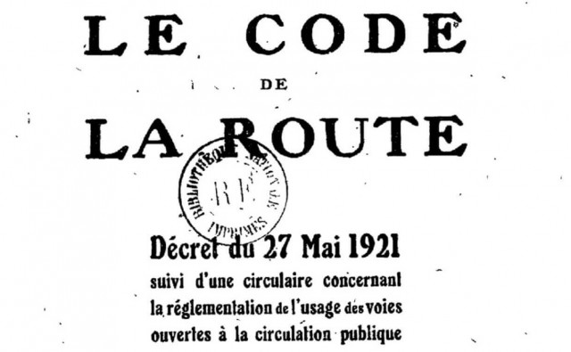 1921, aux sources de la République routière : promulgation par décret du Code de la route