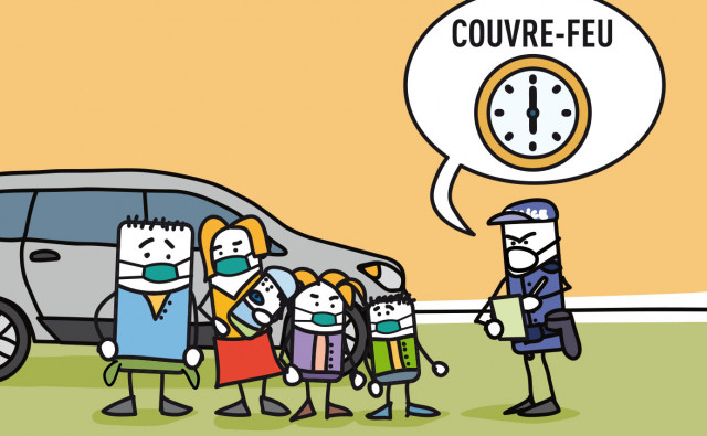 En voiture pendant le couvre-feu 