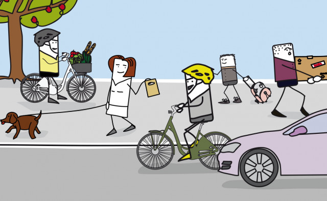 Rouler à vélo sur... le trottoir